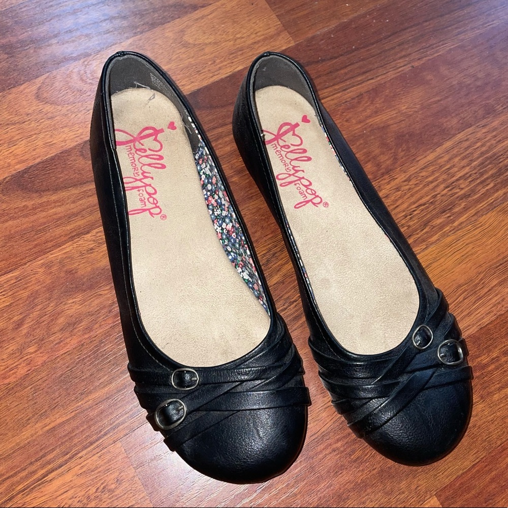 Women’s black Jellypop flats size 10 worn once